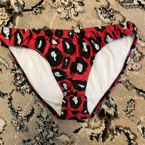Medium Ohio state university red leopard swim bottoms